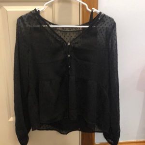 See through black long sleeve